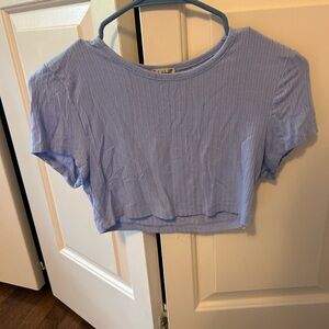 Free People - micro cropped blue baby tee (size S)